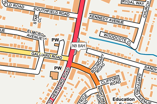 N9 8AH map - OS OpenMap – Local (Ordnance Survey)