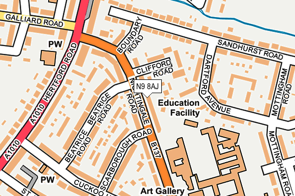 N9 8AJ map - OS OpenMap – Local (Ordnance Survey)