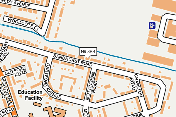 N9 8BB map - OS OpenMap – Local (Ordnance Survey)