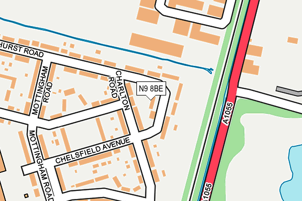 N9 8BE map - OS OpenMap – Local (Ordnance Survey)
