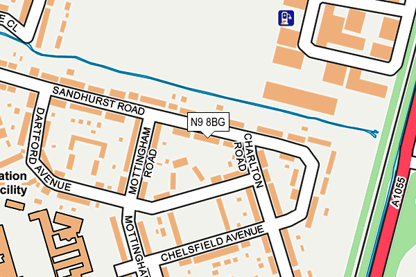 N9 8BG map - OS OpenMap – Local (Ordnance Survey)