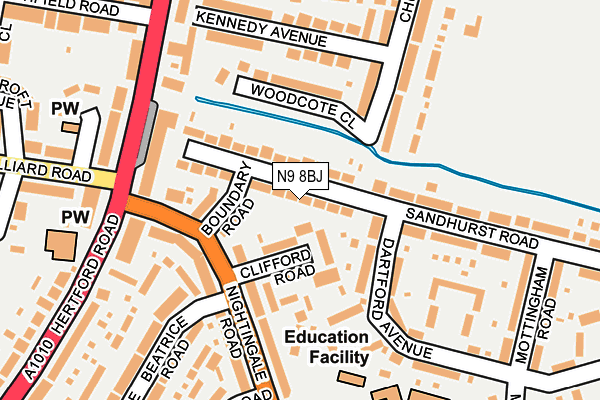 N9 8BJ map - OS OpenMap – Local (Ordnance Survey)