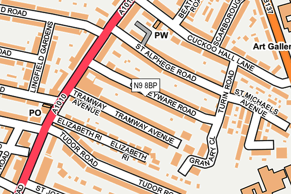 N9 8BP map - OS OpenMap – Local (Ordnance Survey)