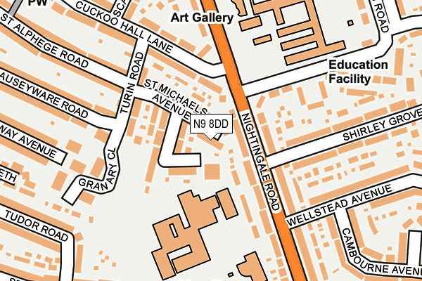 N9 8DD map - OS OpenMap – Local (Ordnance Survey)