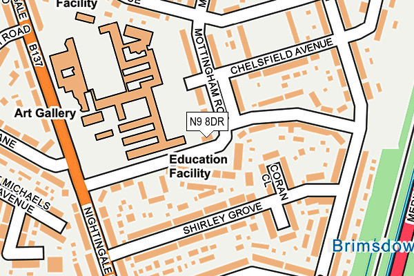N9 8DR map - OS OpenMap – Local (Ordnance Survey)