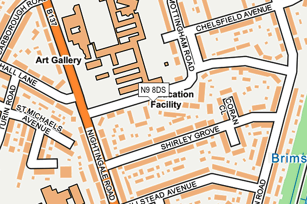 N9 8DS map - OS OpenMap – Local (Ordnance Survey)