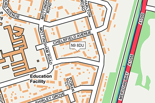 N9 8DU map - OS OpenMap – Local (Ordnance Survey)