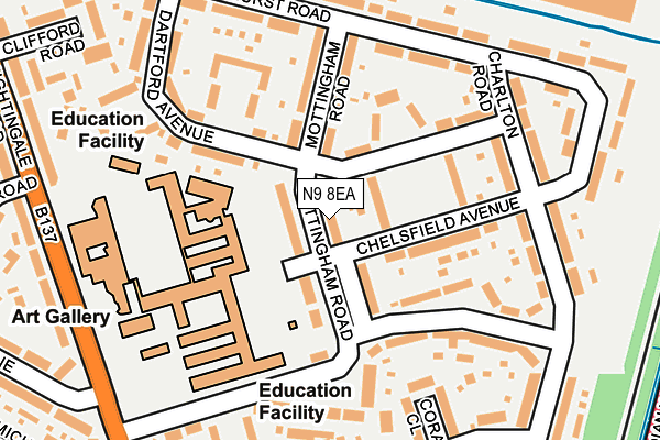 N9 8EA map - OS OpenMap – Local (Ordnance Survey)