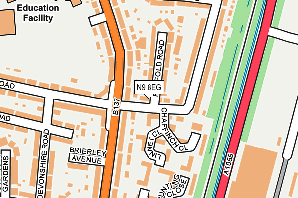 N9 8EG map - OS OpenMap – Local (Ordnance Survey)