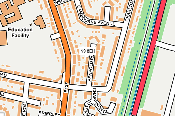 N9 8EH map - OS OpenMap – Local (Ordnance Survey)