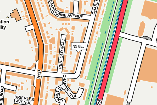 N9 8EJ map - OS OpenMap – Local (Ordnance Survey)