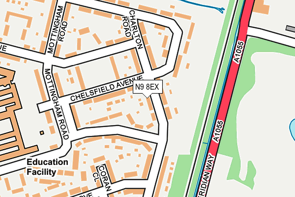 N9 8EX map - OS OpenMap – Local (Ordnance Survey)