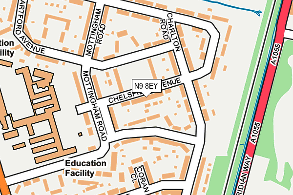 N9 8EY map - OS OpenMap – Local (Ordnance Survey)