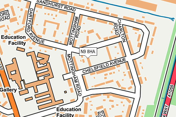 N9 8HA map - OS OpenMap – Local (Ordnance Survey)
