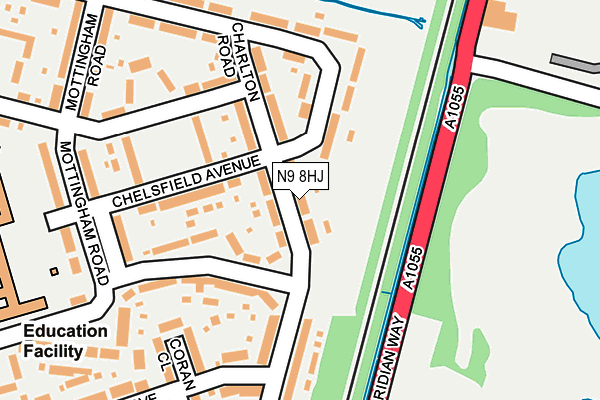 N9 8HJ map - OS OpenMap – Local (Ordnance Survey)