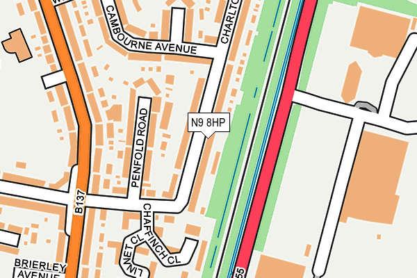 N9 8HP map - OS OpenMap – Local (Ordnance Survey)