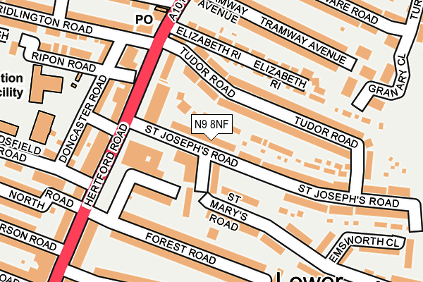 N9 8NF map - OS OpenMap – Local (Ordnance Survey)