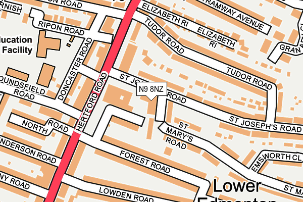 N9 8NZ map - OS OpenMap – Local (Ordnance Survey)