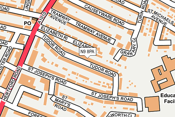 N9 8PA map - OS OpenMap – Local (Ordnance Survey)