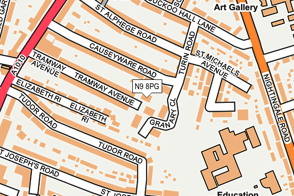 N9 8PG map - OS OpenMap – Local (Ordnance Survey)