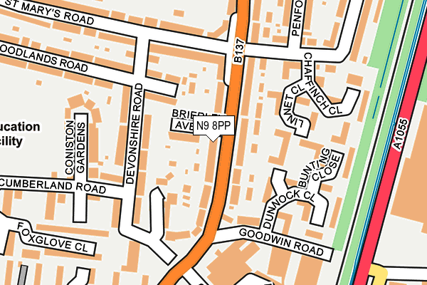 N9 8PP map - OS OpenMap – Local (Ordnance Survey)