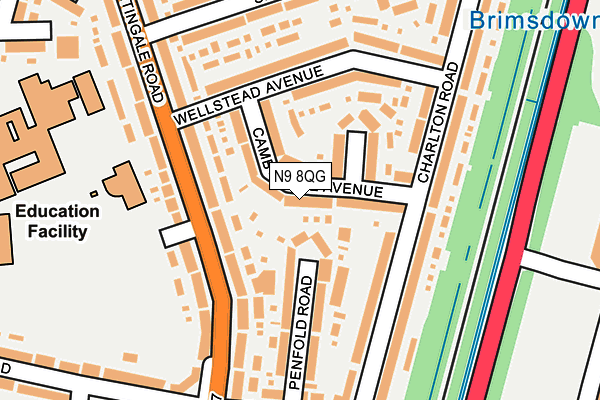 N9 8QG map - OS OpenMap – Local (Ordnance Survey)