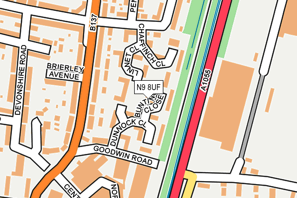 N9 8UF map - OS OpenMap – Local (Ordnance Survey)