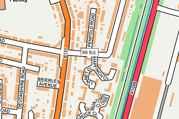 N9 8UL map - OS OpenMap – Local (Ordnance Survey)