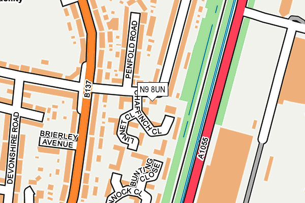 N9 8UN map - OS OpenMap – Local (Ordnance Survey)