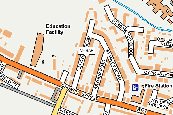 N9 9AH map - OS OpenMap – Local (Ordnance Survey)