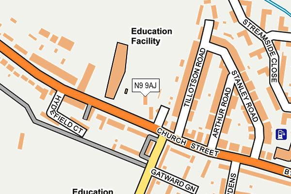 N9 9AJ map - OS OpenMap – Local (Ordnance Survey)