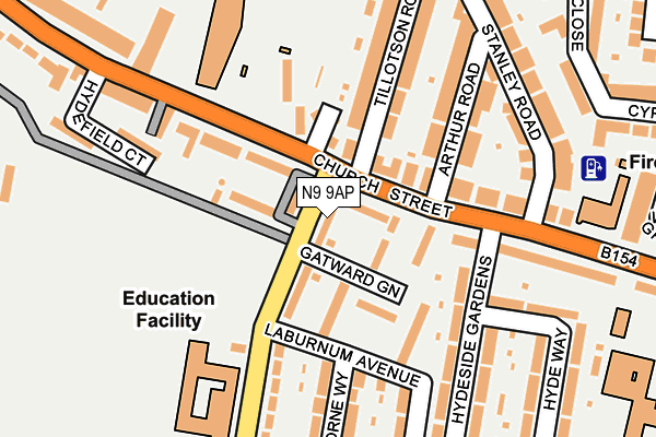 N9 9AP map - OS OpenMap – Local (Ordnance Survey)