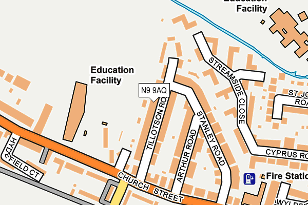 N9 9AQ map - OS OpenMap – Local (Ordnance Survey)
