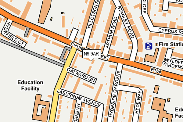 N9 9AR map - OS OpenMap – Local (Ordnance Survey)