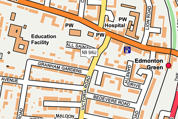 N9 9AU map - OS OpenMap – Local (Ordnance Survey)