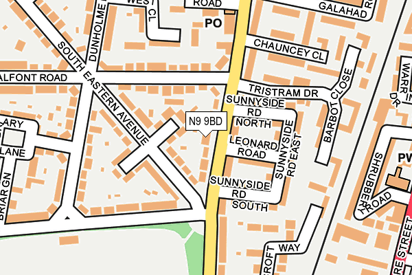 N9 9BD map - OS OpenMap – Local (Ordnance Survey)