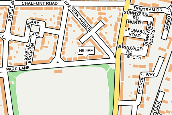 N9 9BE map - OS OpenMap – Local (Ordnance Survey)