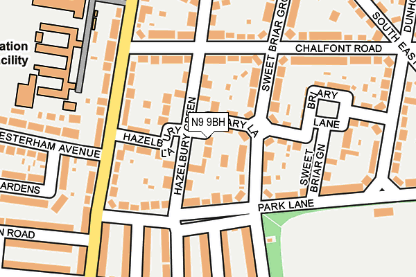 N9 9BH map - OS OpenMap – Local (Ordnance Survey)