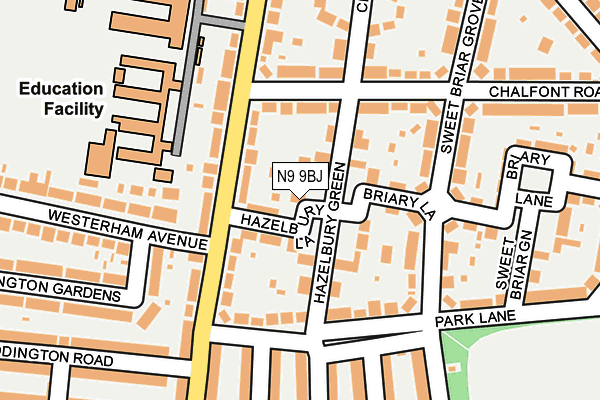 N9 9BJ map - OS OpenMap – Local (Ordnance Survey)