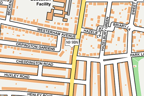 N9 9BN map - OS OpenMap – Local (Ordnance Survey)