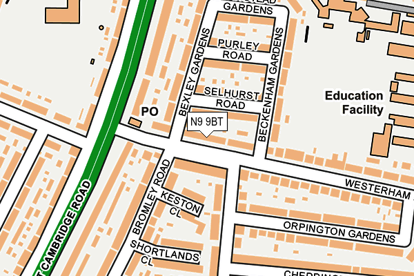 N9 9BT map - OS OpenMap – Local (Ordnance Survey)