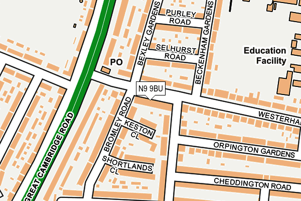 N9 9BU map - OS OpenMap – Local (Ordnance Survey)