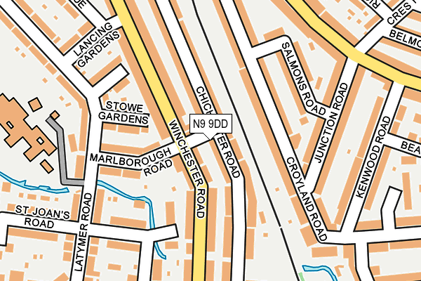 N9 9DD map - OS OpenMap – Local (Ordnance Survey)