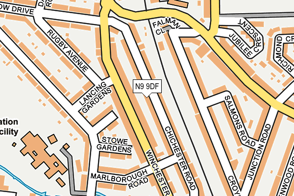 N9 9DF map - OS OpenMap – Local (Ordnance Survey)