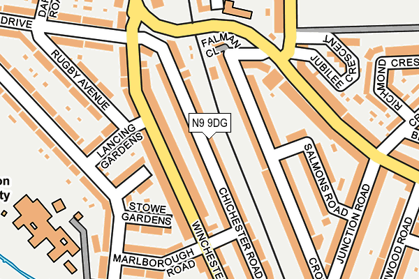 N9 9DG map - OS OpenMap – Local (Ordnance Survey)