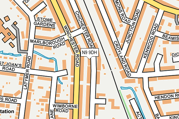 N9 9DH map - OS OpenMap – Local (Ordnance Survey)