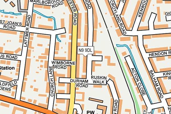 N9 9DL map - OS OpenMap – Local (Ordnance Survey)