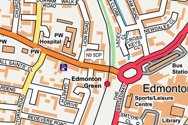 N9 9DP map - OS OpenMap – Local (Ordnance Survey)