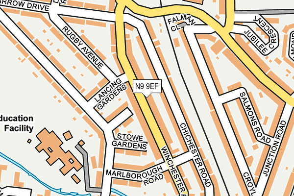 N9 9EF map - OS OpenMap – Local (Ordnance Survey)