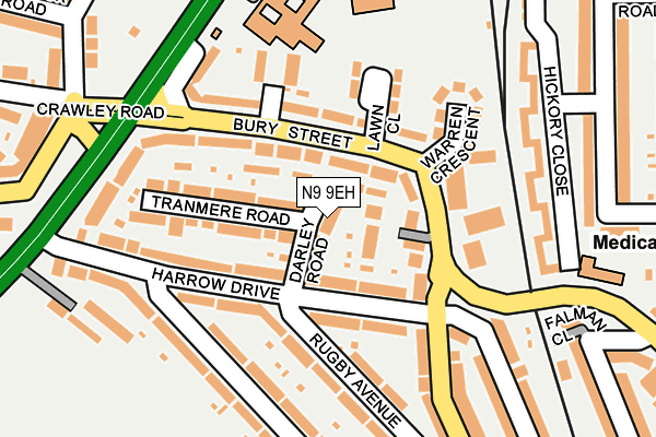 N9 9EH map - OS OpenMap – Local (Ordnance Survey)